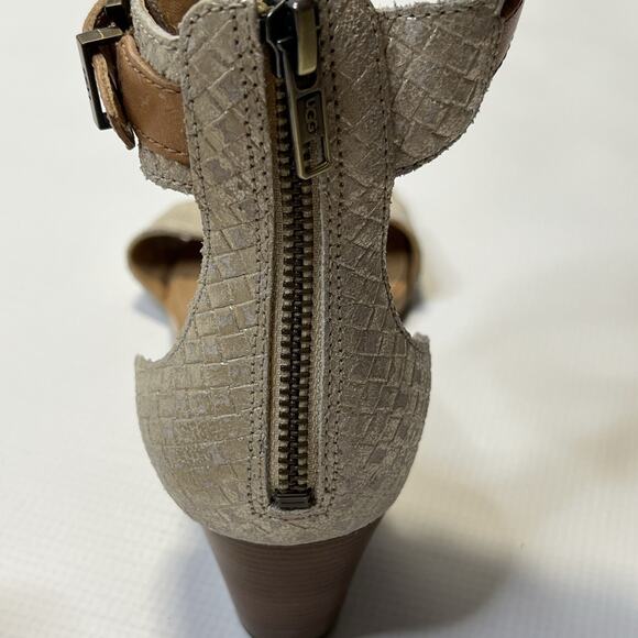 UGG Cream and Tan Wedge Sandals - Picture 8 of 14